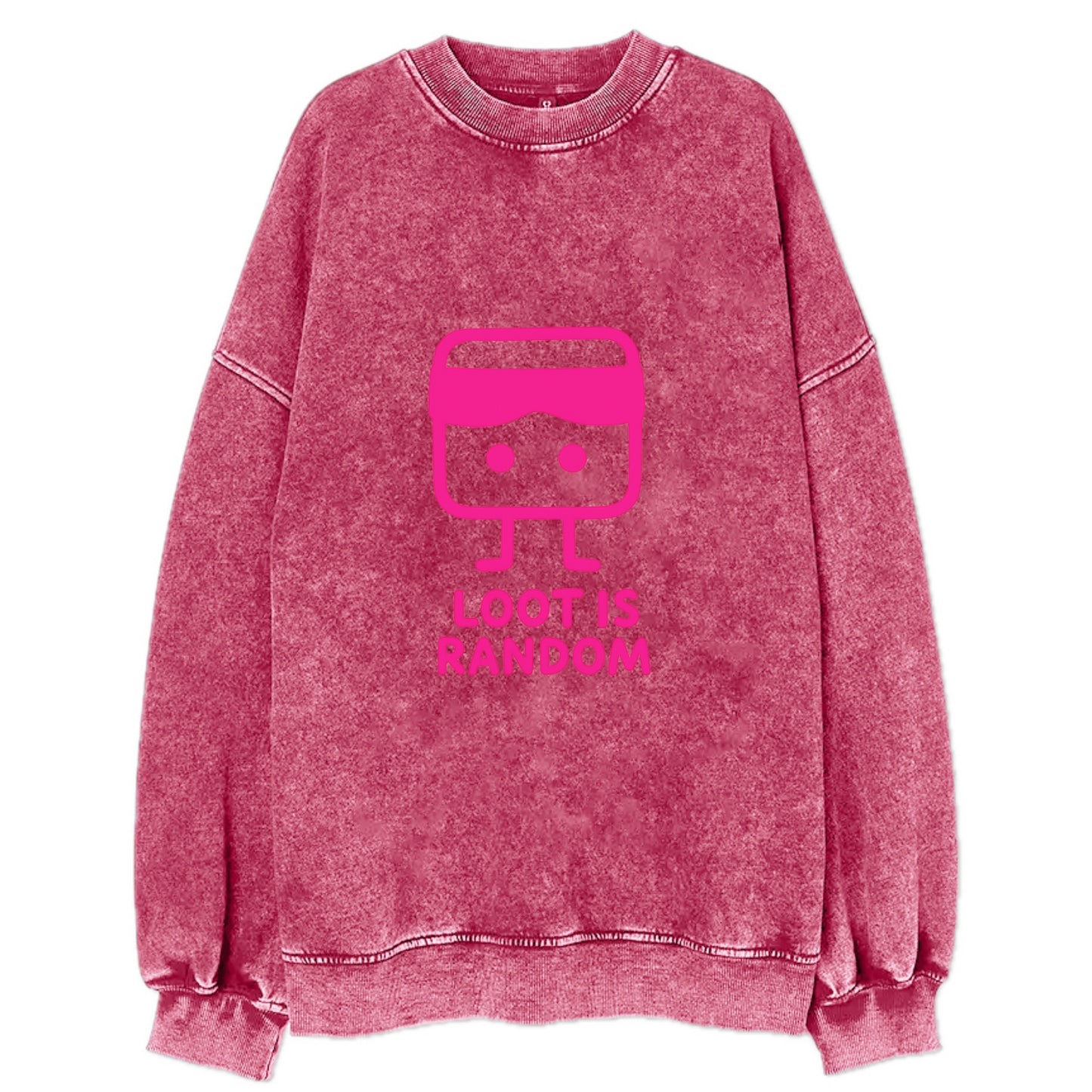 LOOT IS RANDOM | Dice wearing blindfold - Vintage Sweatshirt - Pink