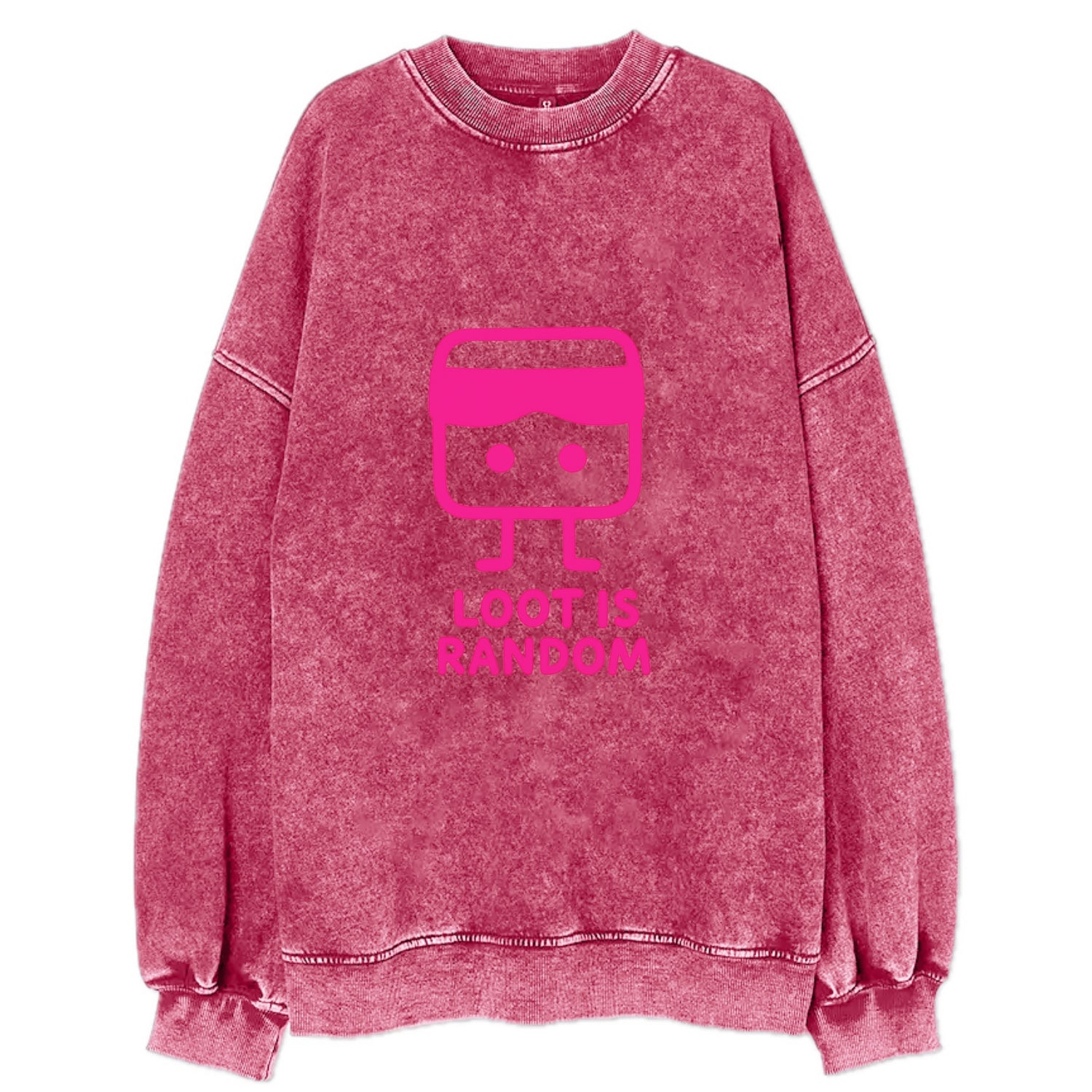 LOOT IS RANDOM | Dice wearing blindfold - Vintage Sweatshirt - Pink