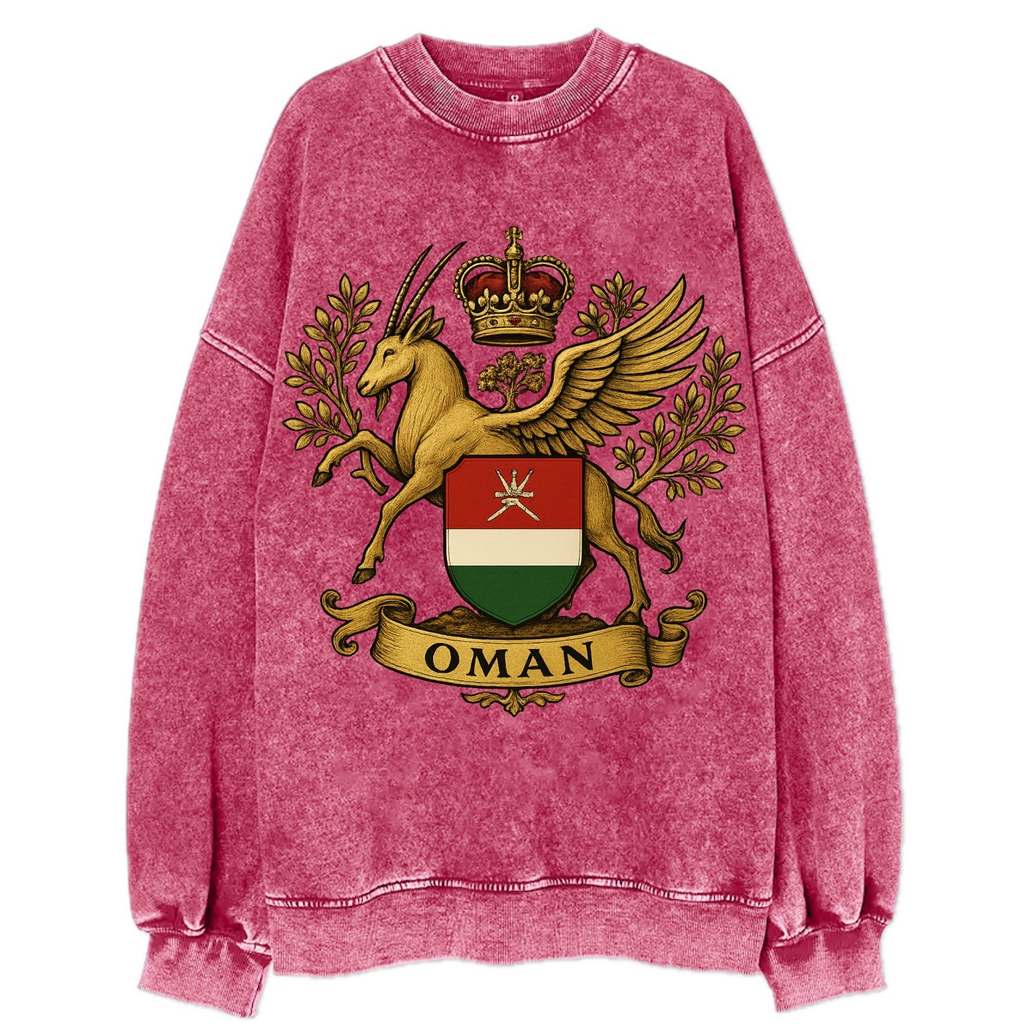 Oman Heritage Badge  - Vintage Sweatshirt - Pink