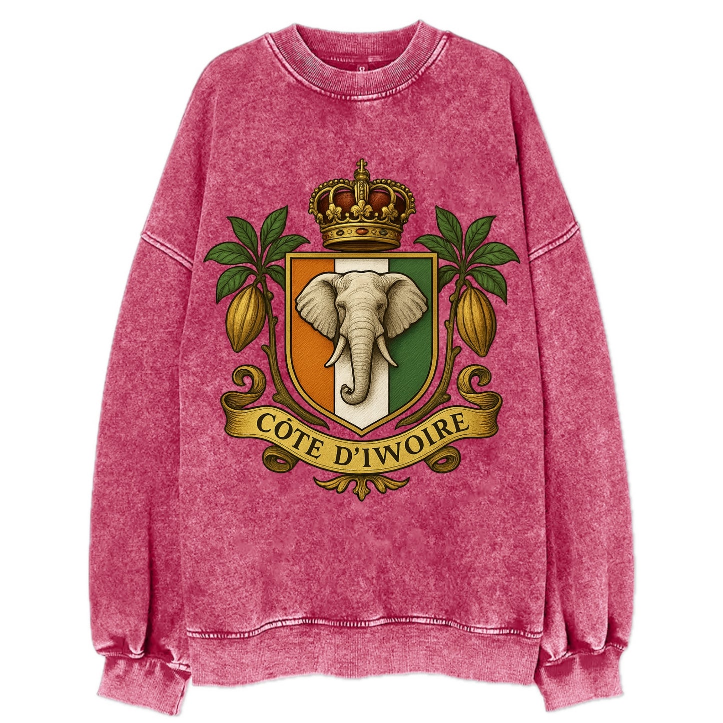 Ivory Coast Royal Logo  - Vintage Sweatshirt - Pink