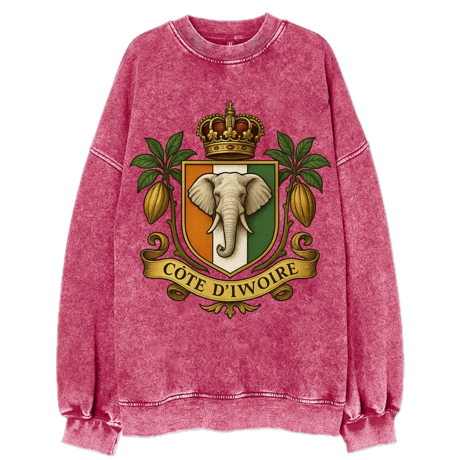 Ivory Coast Royal Logo  - Vintage Sweatshirt - Pink