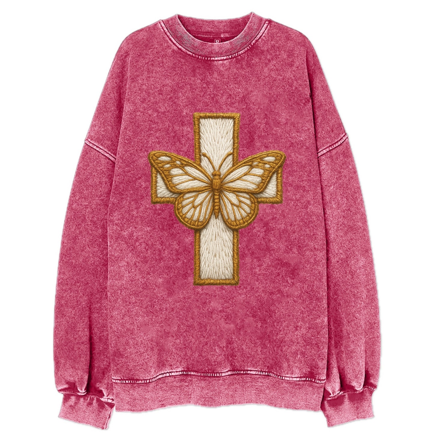 Resurrection Cross  - Vintage Sweatshirt - Pink
