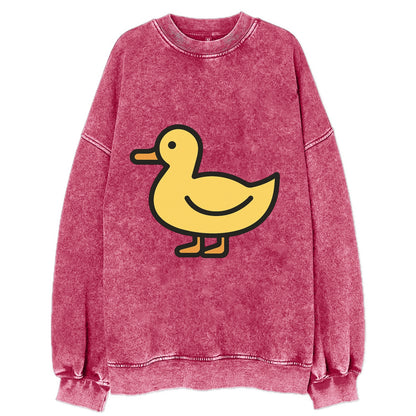Duck - Yellow mallard flat side profile - Vintage Sweatshirt - Pink