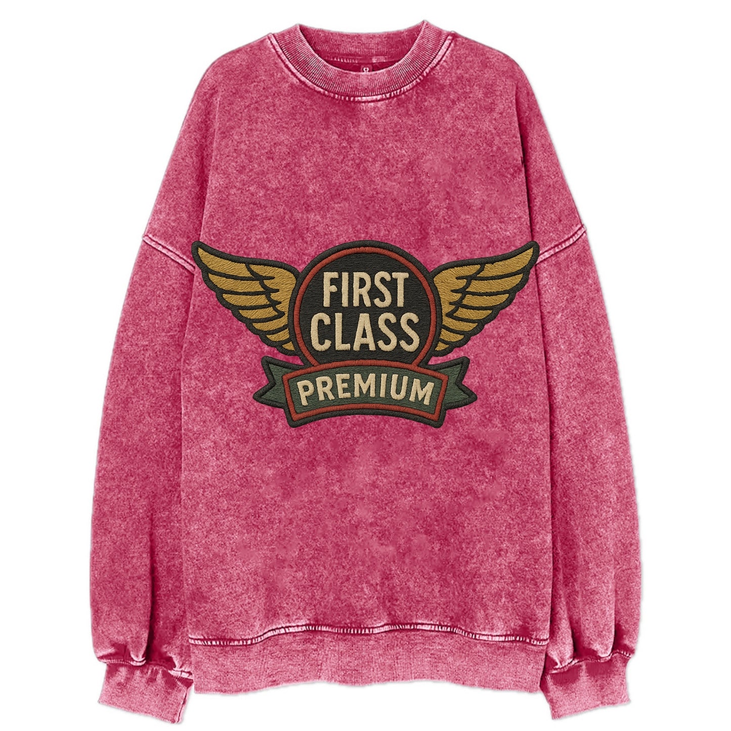 First Class Emblem  - Vintage Sweatshirt - Pink