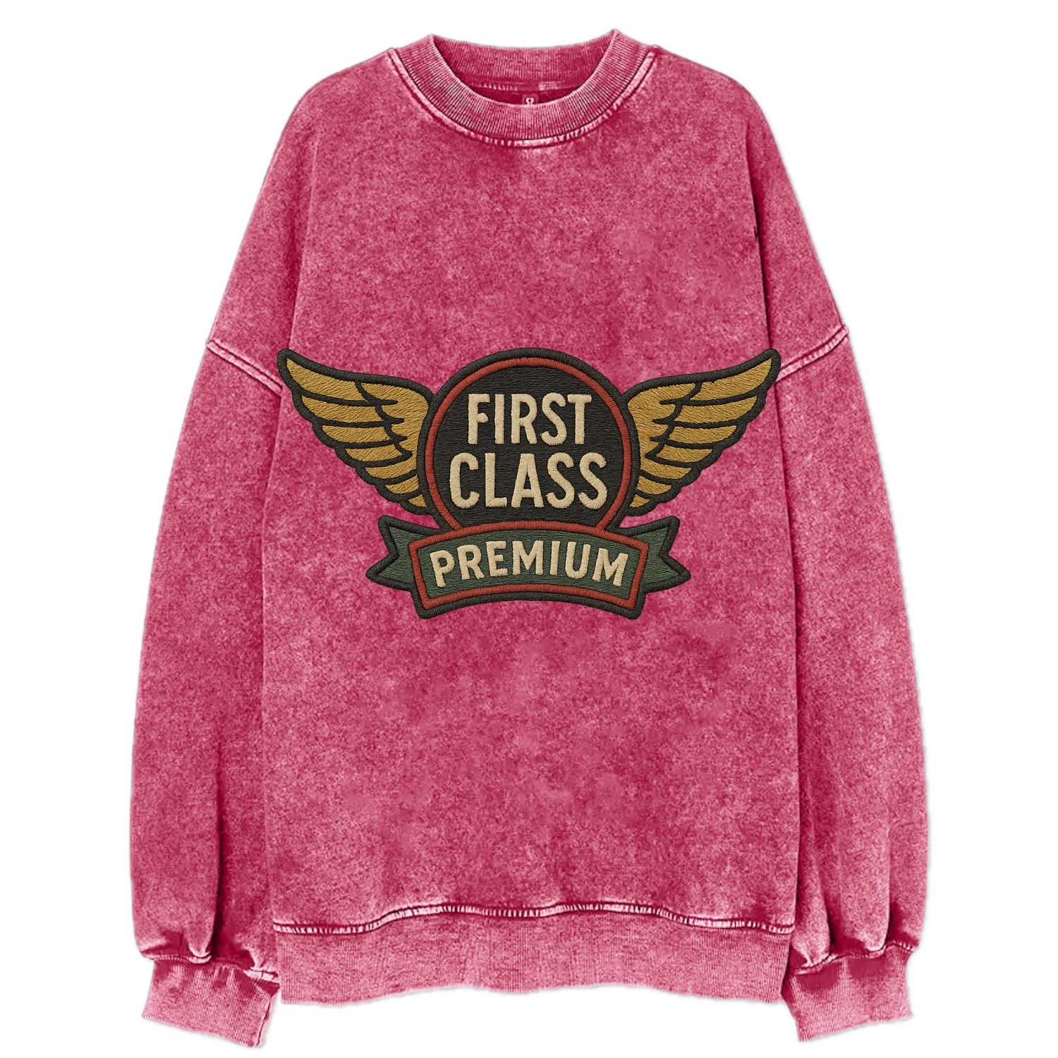 First Class Emblem  - Vintage Sweatshirt - Pink