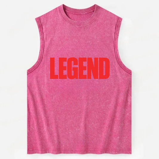 Bold typography design - "LEGEND" - remarkable person, iconic status - Vintage Washed Tank - Pink