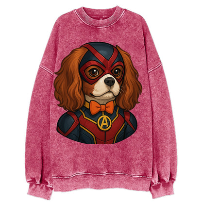 Cavalier King Charles Friendly Hero  - V Vintage Sweatshirt - Pink