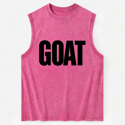 Bold typography design - "GOAT" - greatest of all time - Vintage Washed Tank - Pink
