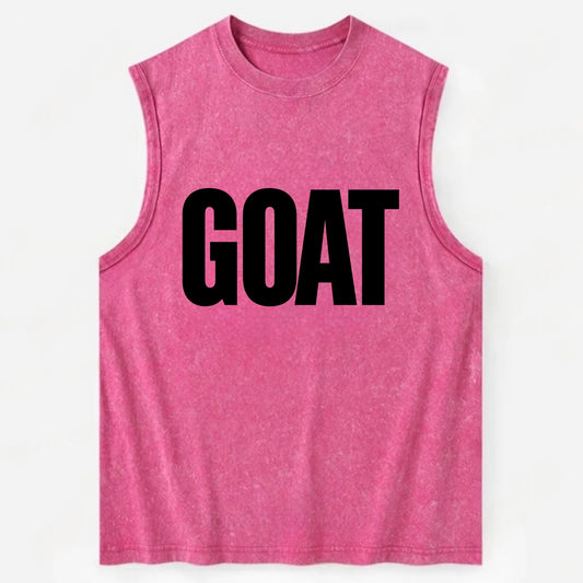 Bold typography design - "GOAT" - greatest of all time - Vintage Washed Tank - Pink