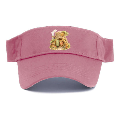 TREE HOME | Bear's home in hollow tree | Round door | Chimney smoke | Woodland dwelling | - Visor - Pink