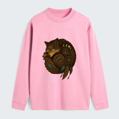 Sleeping Wolf Peace  - Classic Long Sleeve Shirt - Pink