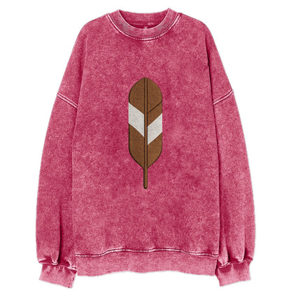 Eagle Feather  - Vintage Sweatshirt - Pink