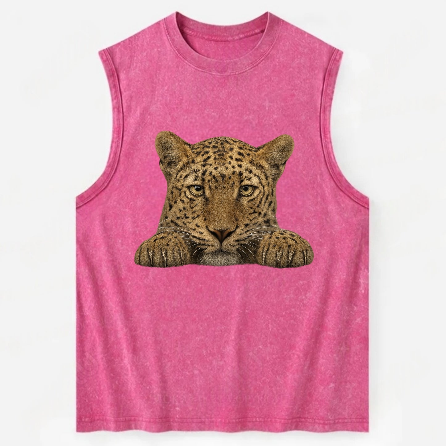 Leopard  - Vintage Washed Tank - Pink