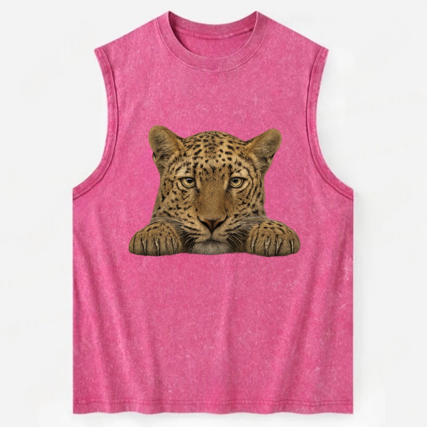 Leopard  - Vintage Washed Tank - Pink