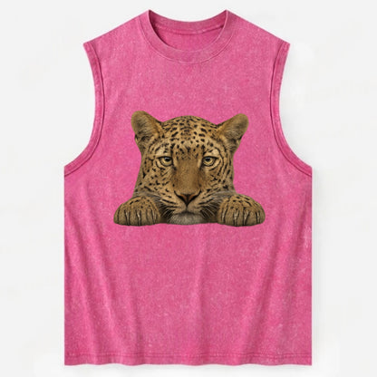 Leopard  - Vintage Washed Tank - Pink