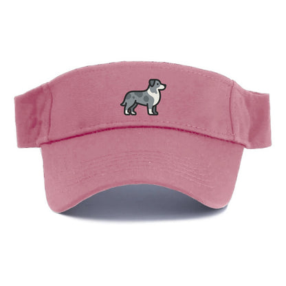Australian Shepherd - Blue merle flat side profile - Visor - Pink