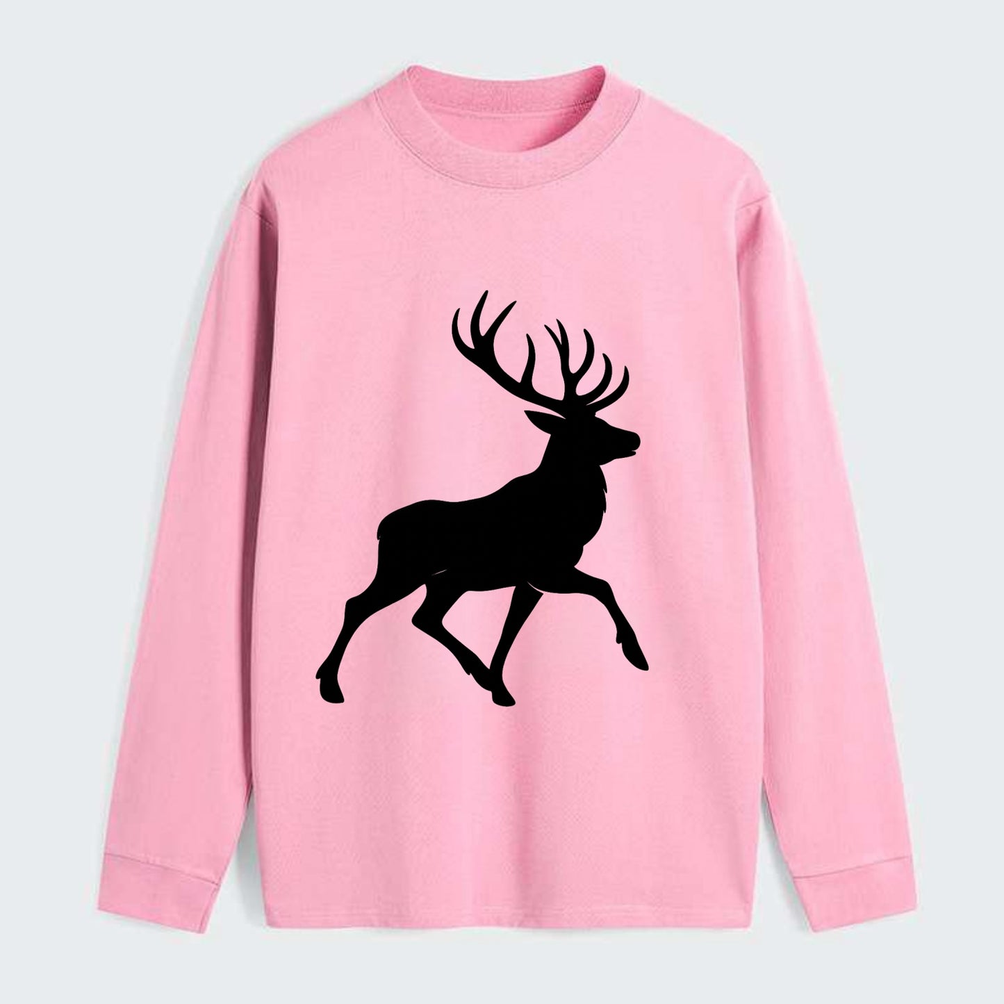 Deer with majestic antlers - Classic Long Sleeve Shirt - Pink