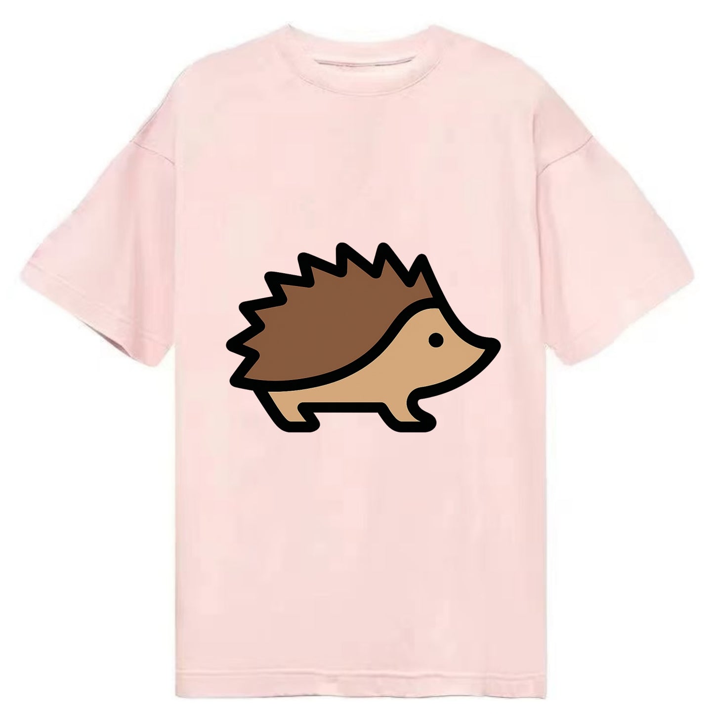 Hedgehog - Brown spiky back flat side profile - Classic T-shirt - Pink