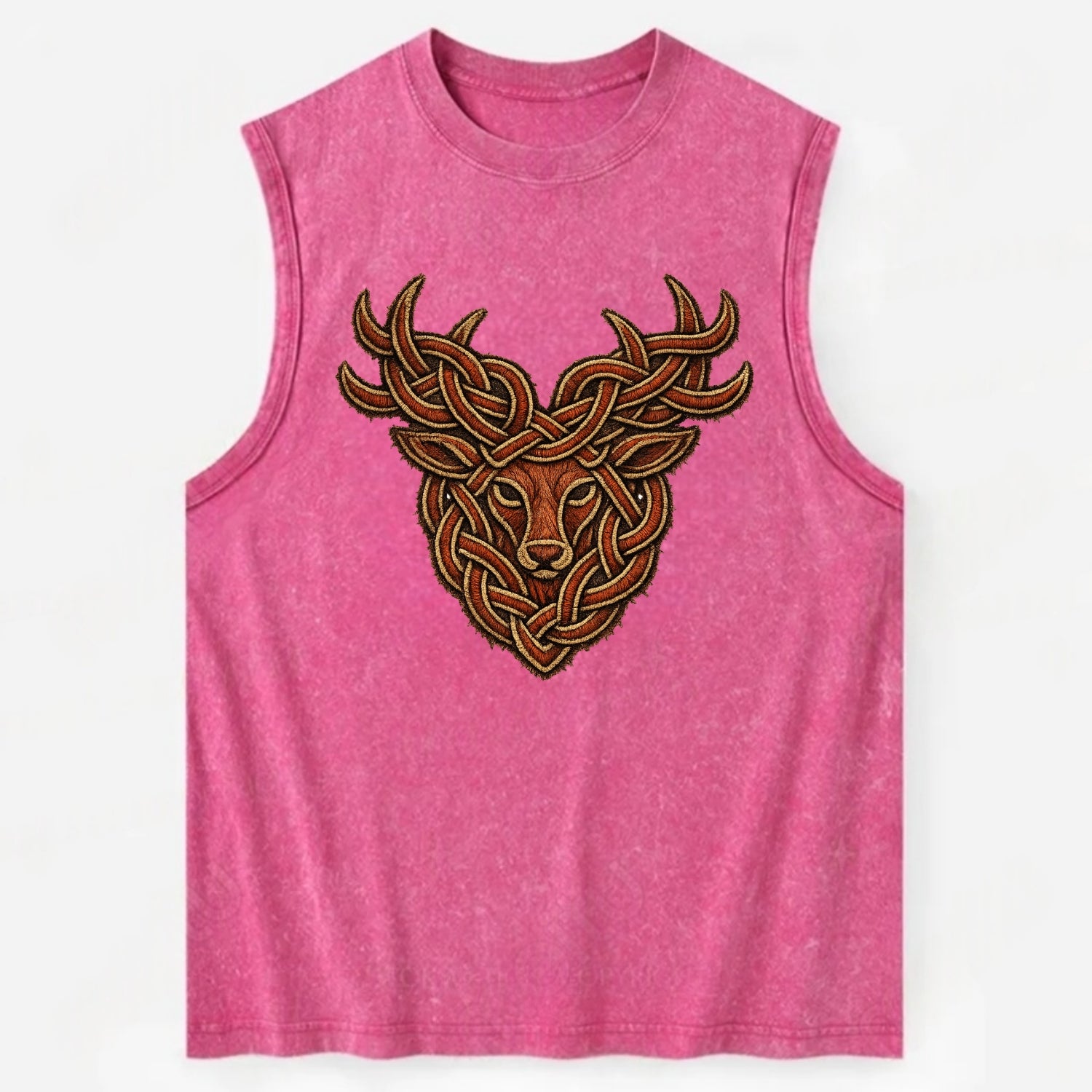 Stag Knot - Vintage Washed Tank - Pink