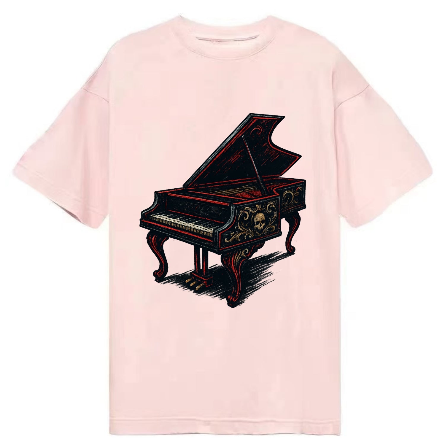 Harpsichord with baroque decorative styling - Classic T-shirt - Pink