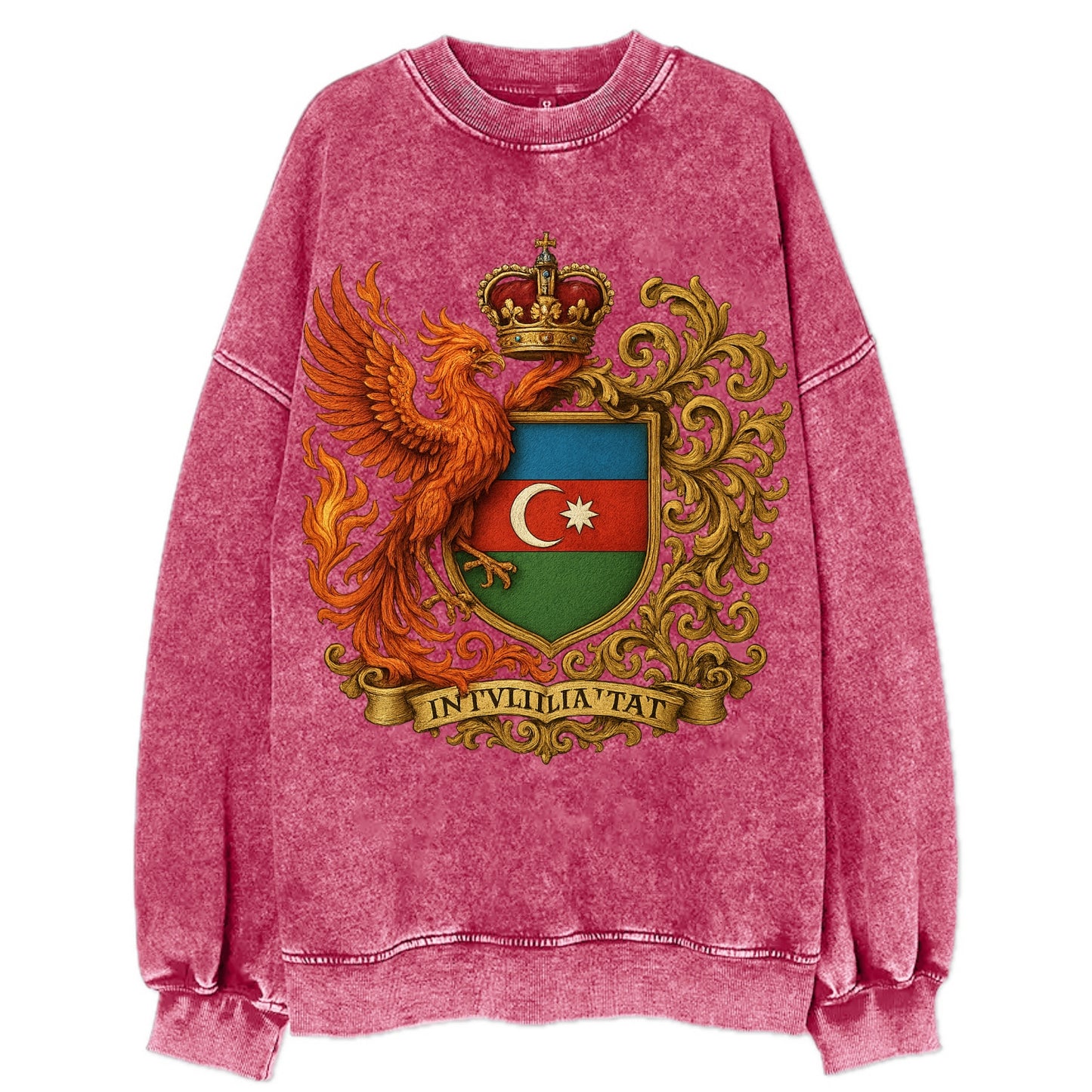 Azerbaijan Fire Phoenix Emblem - Vintage Sweatshirt - Pink