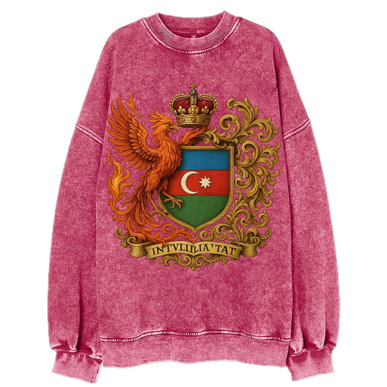 Azerbaijan Fire Phoenix Emblem - Vintage Sweatshirt - Pink