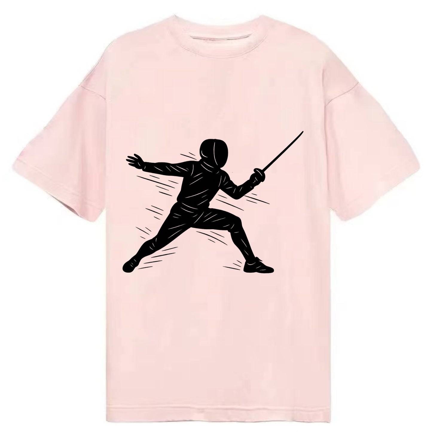 Fencer lunging attack position - Classic T-shirt - Pink