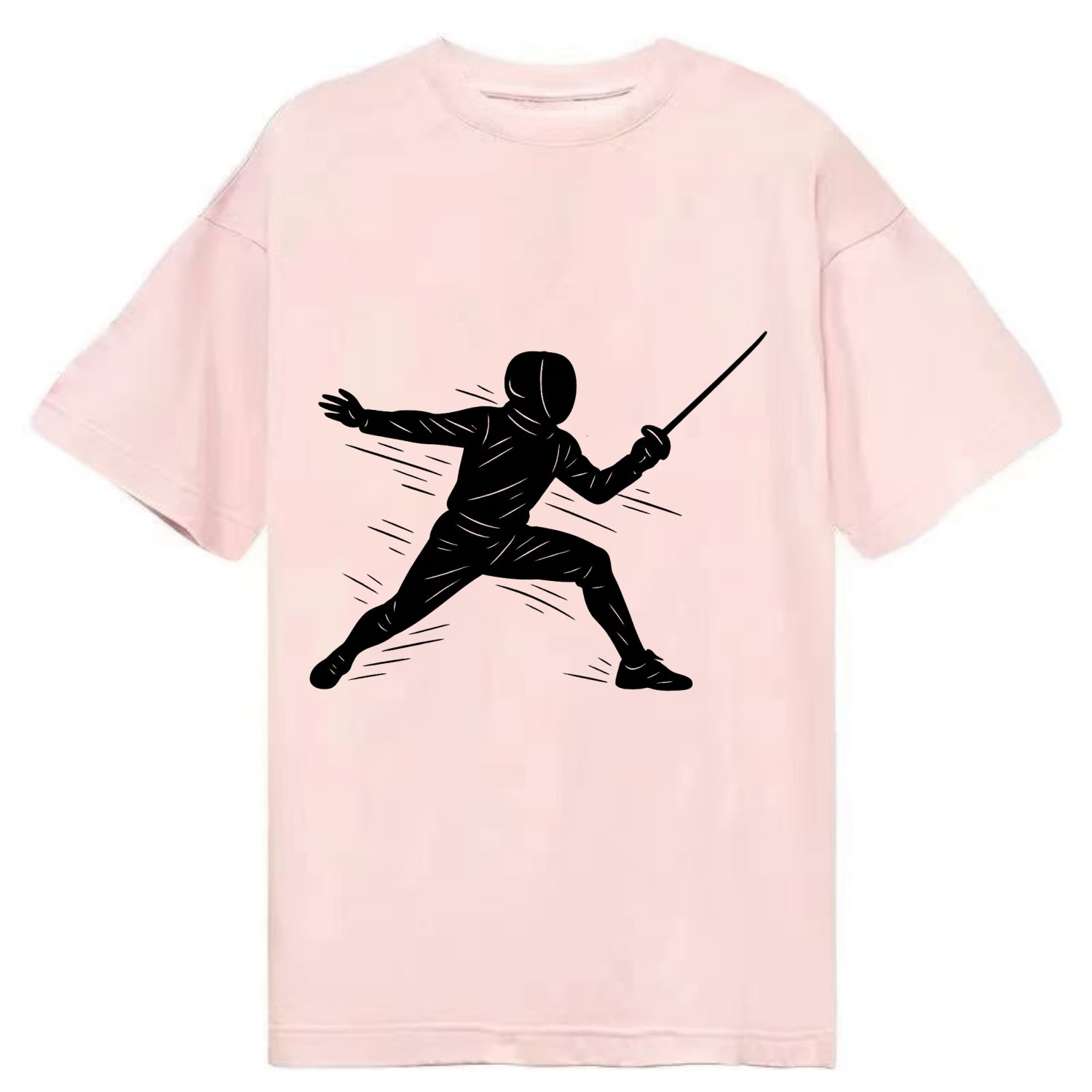 Fencer lunging attack position - Classic T-shirt - Pink