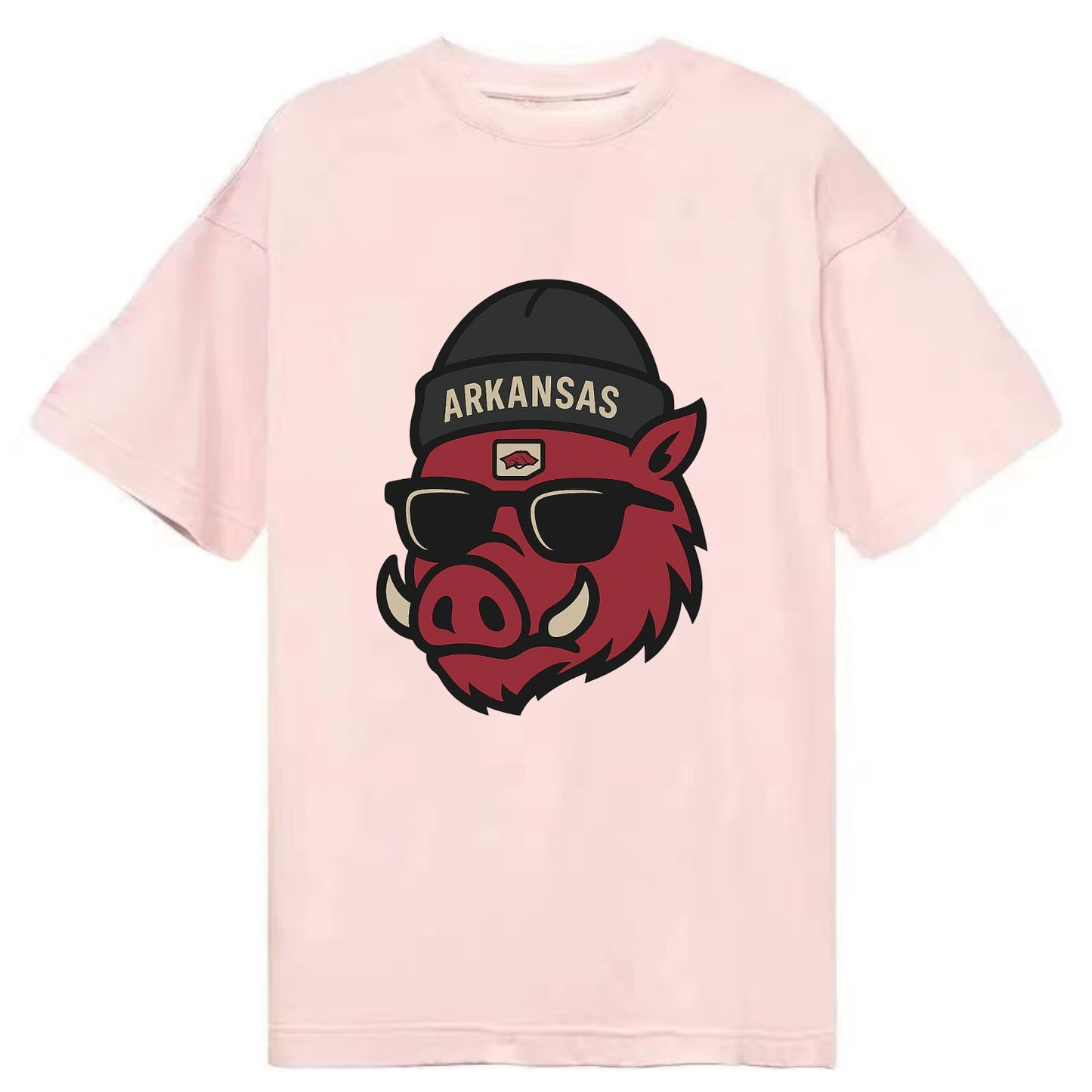 Fayetteville Razorback wearing Arkansas beanie with hog patch - Classic T-shirt - Pink