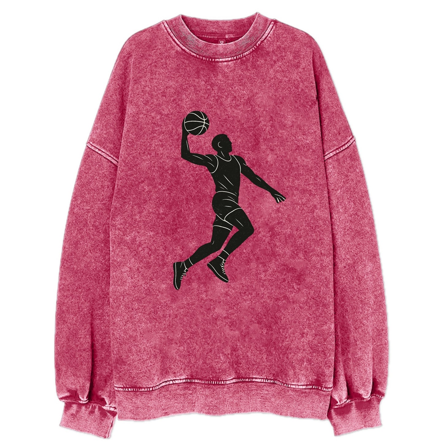 Basketball player dunking silhouette - Vintage Sweatshirt - Pink
