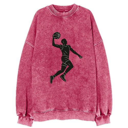 Basketball player dunking silhouette - Vintage Sweatshirt