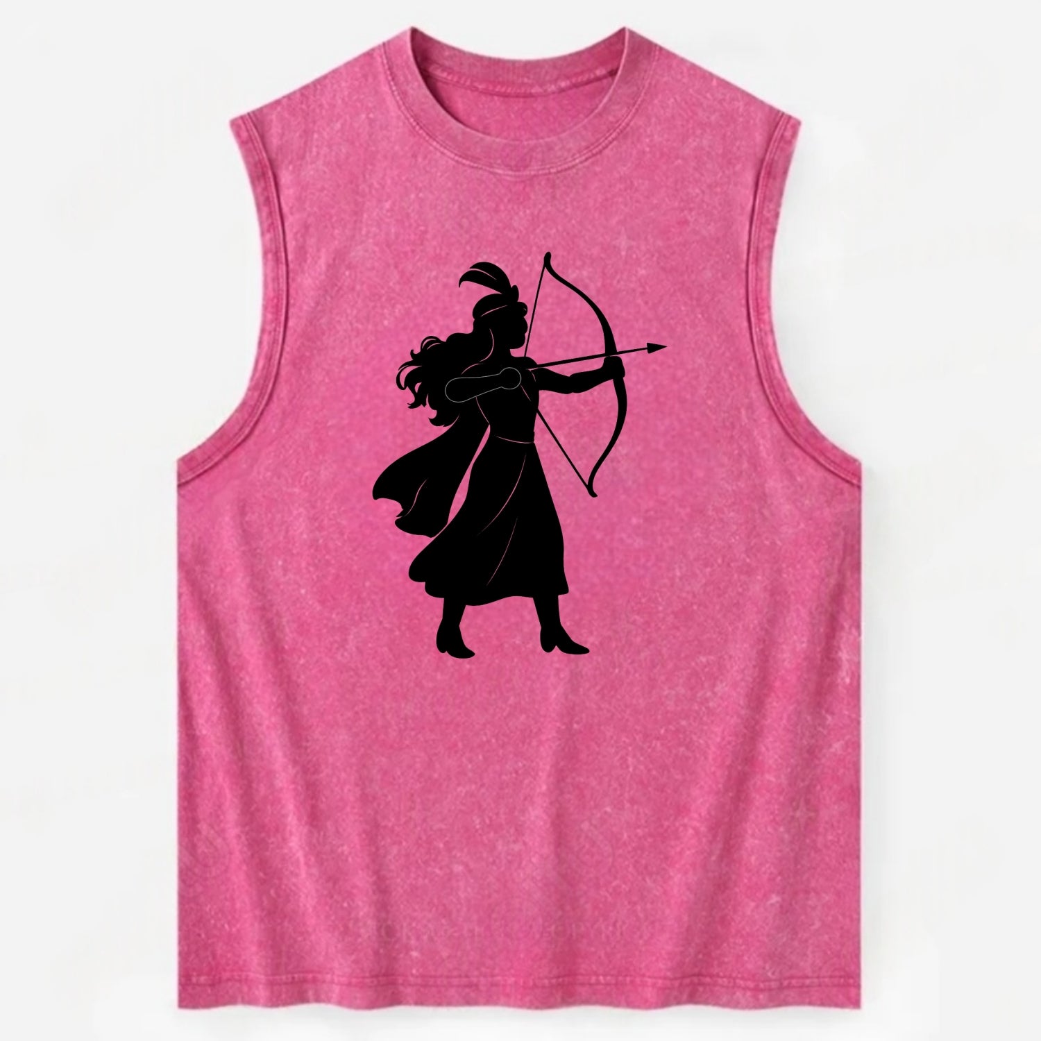 Warrior princess with bow and arrow - Vintage Washed Tank - Pink