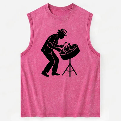 Steel drum player Caribbean rhythm - Vintage Washed Tank - Pink