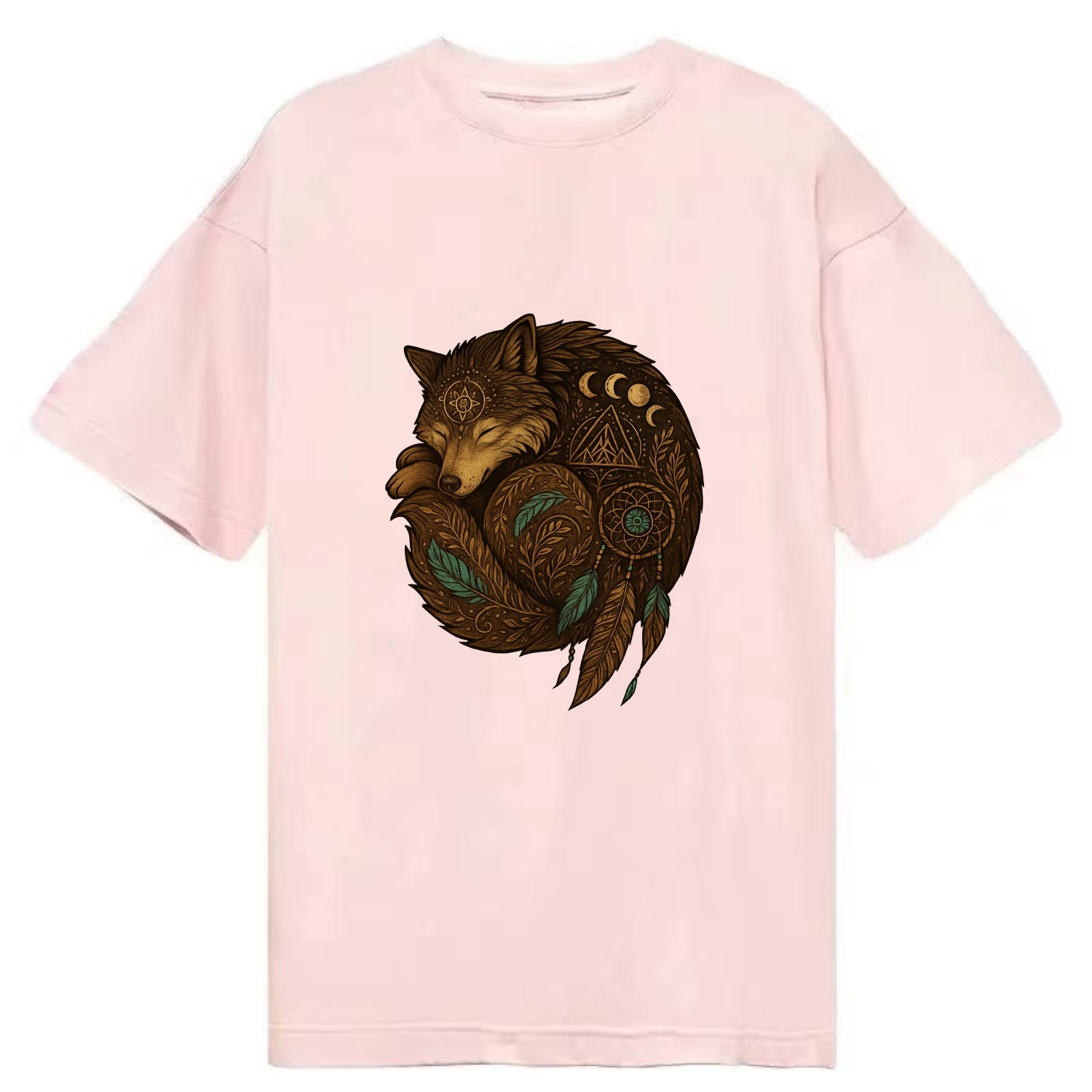 Sleeping Wolf Peace  - Classic T-shirt - Pink
