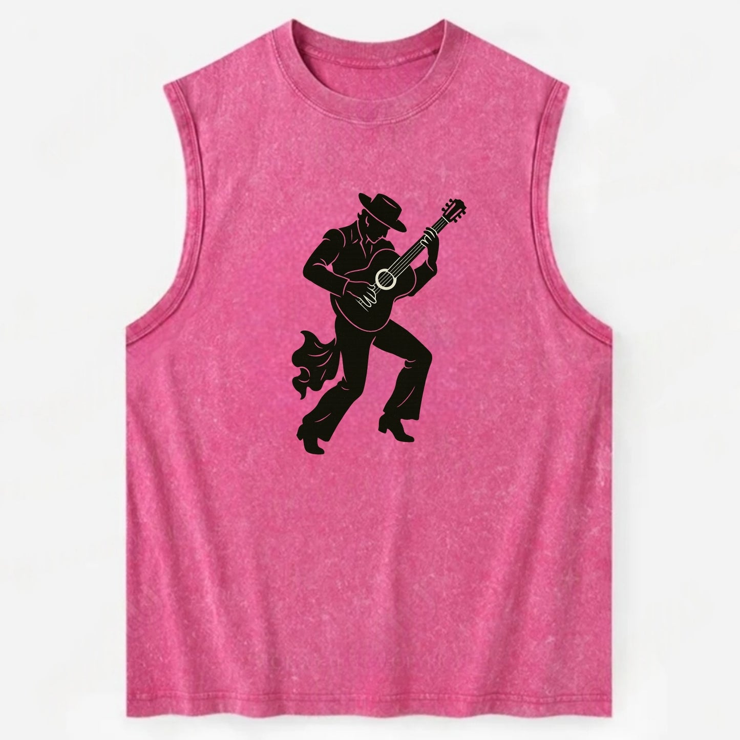 Flamenco guitarist dramatic pose - Vintage Washed Tank - Pink