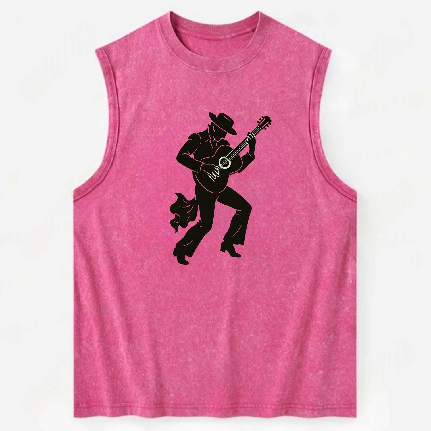Flamenco guitarist dramatic pose - Vintage Washed Tank - Pink