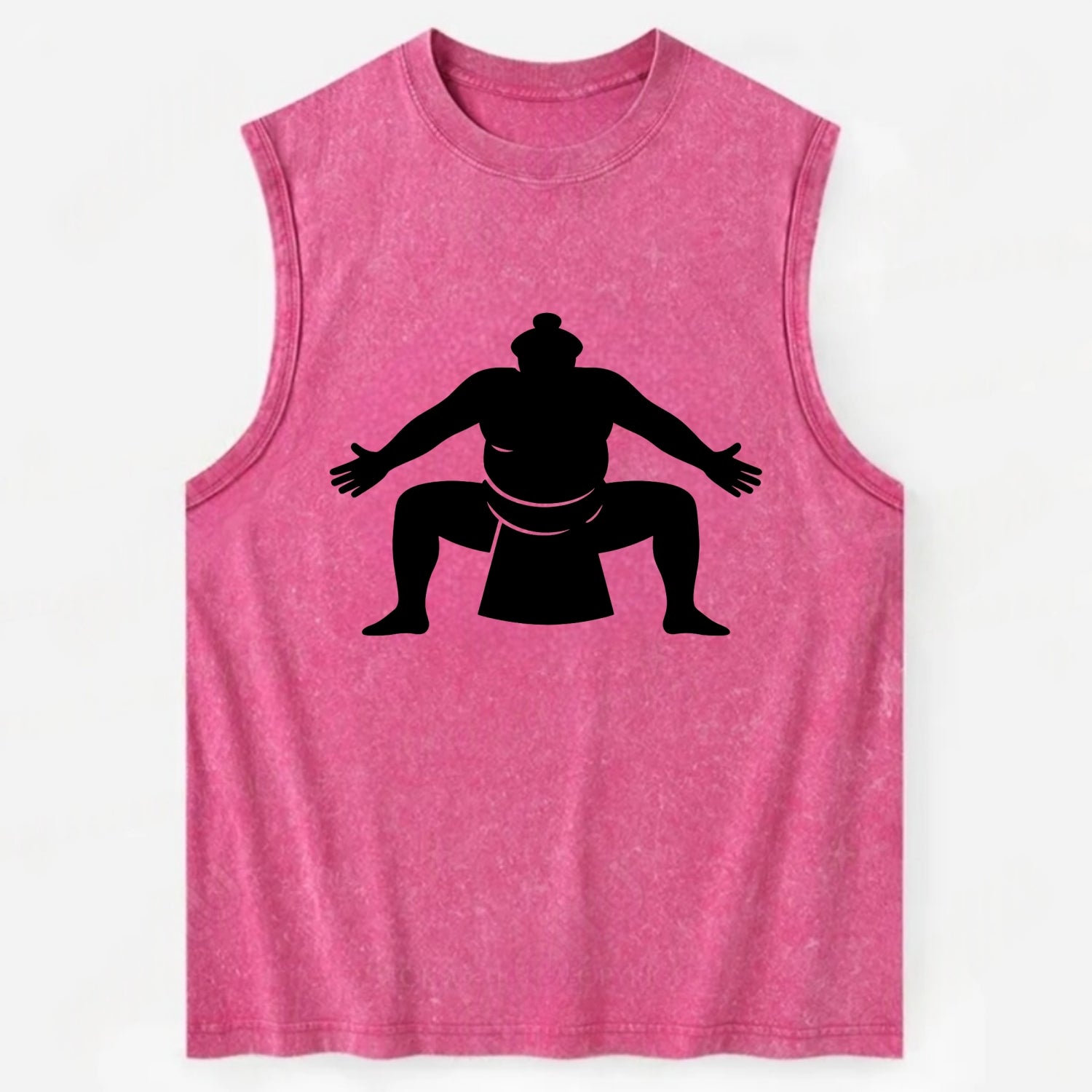 Japanese sumo wrestler ceremonial stance - Vintage Washed Tank - Pink