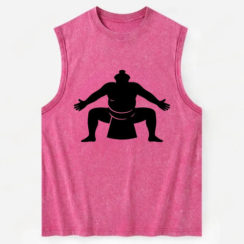 Japanese sumo wrestler ceremonial stance - Vintage Washed Tank