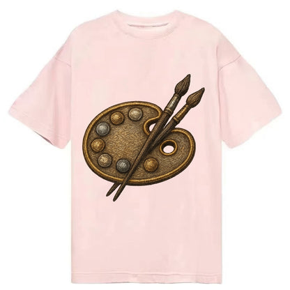 Artist palette with brushes - painter emblem - Classic T-shirt - Pink