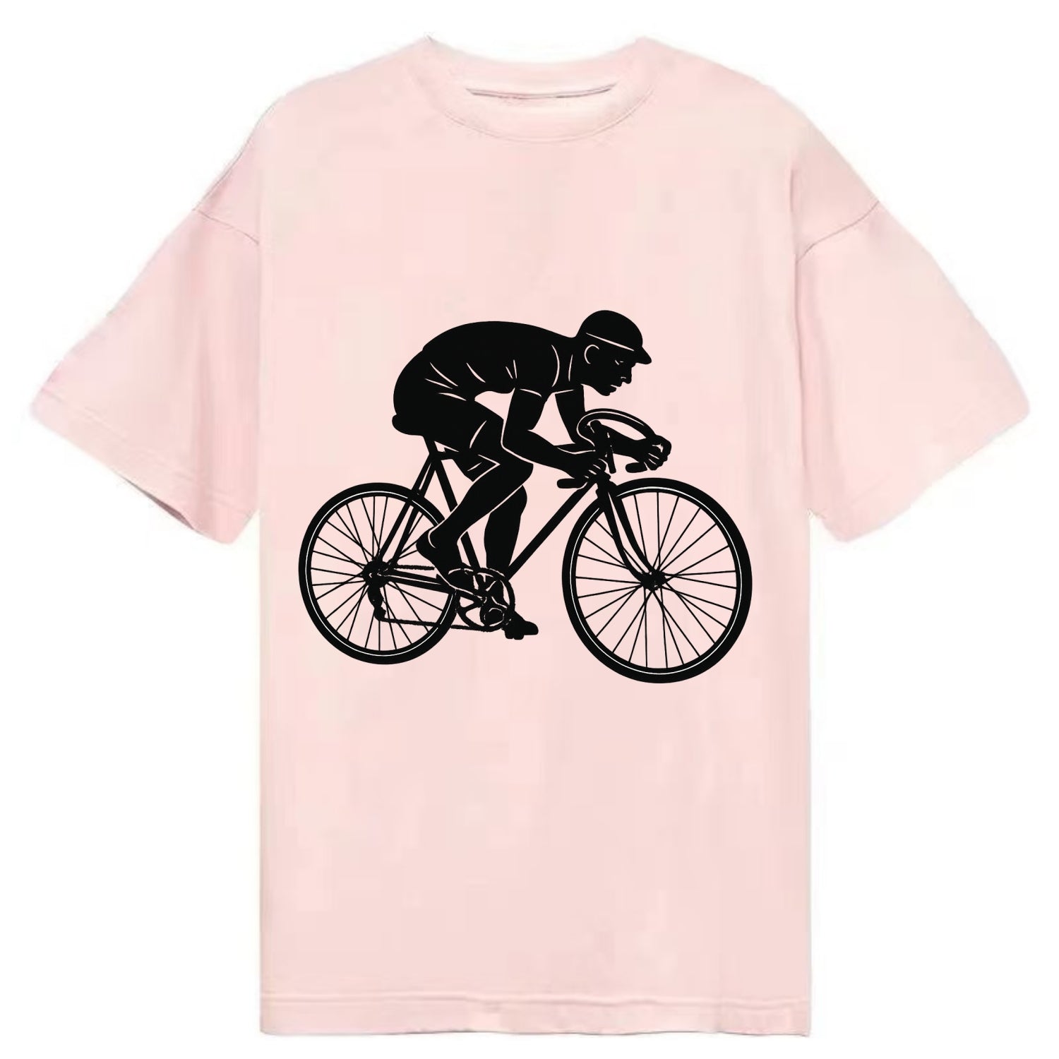 Cyclist sprinting in racing position - Classic T-shirt - Pink
