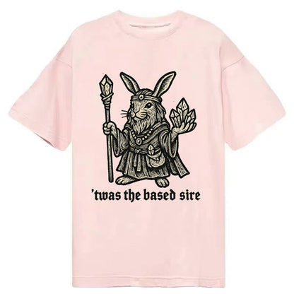 Crystals Healing Hippie Rabbit  - Classic T-shirt - Pink