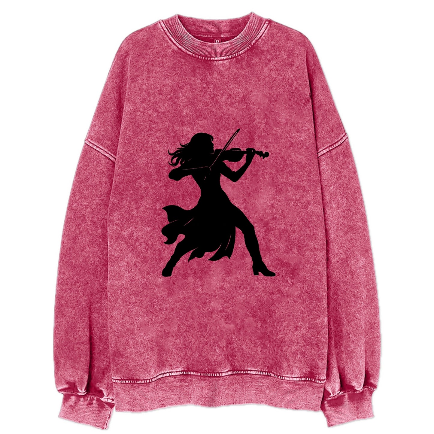 Violinist performing dramatic pose - Vintage Sweatshirt - Pink