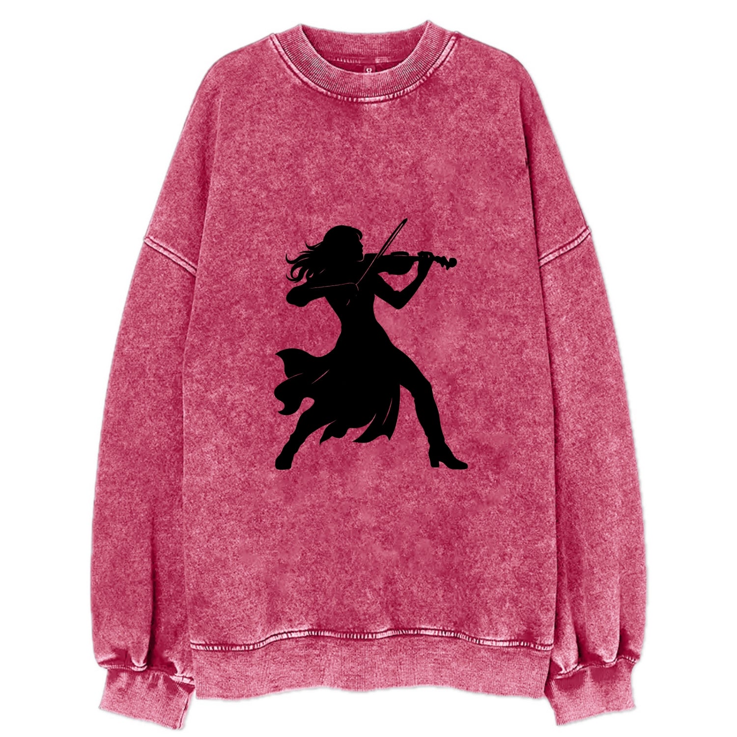 Violinist performing dramatic pose - Vintage Sweatshirt - Pink