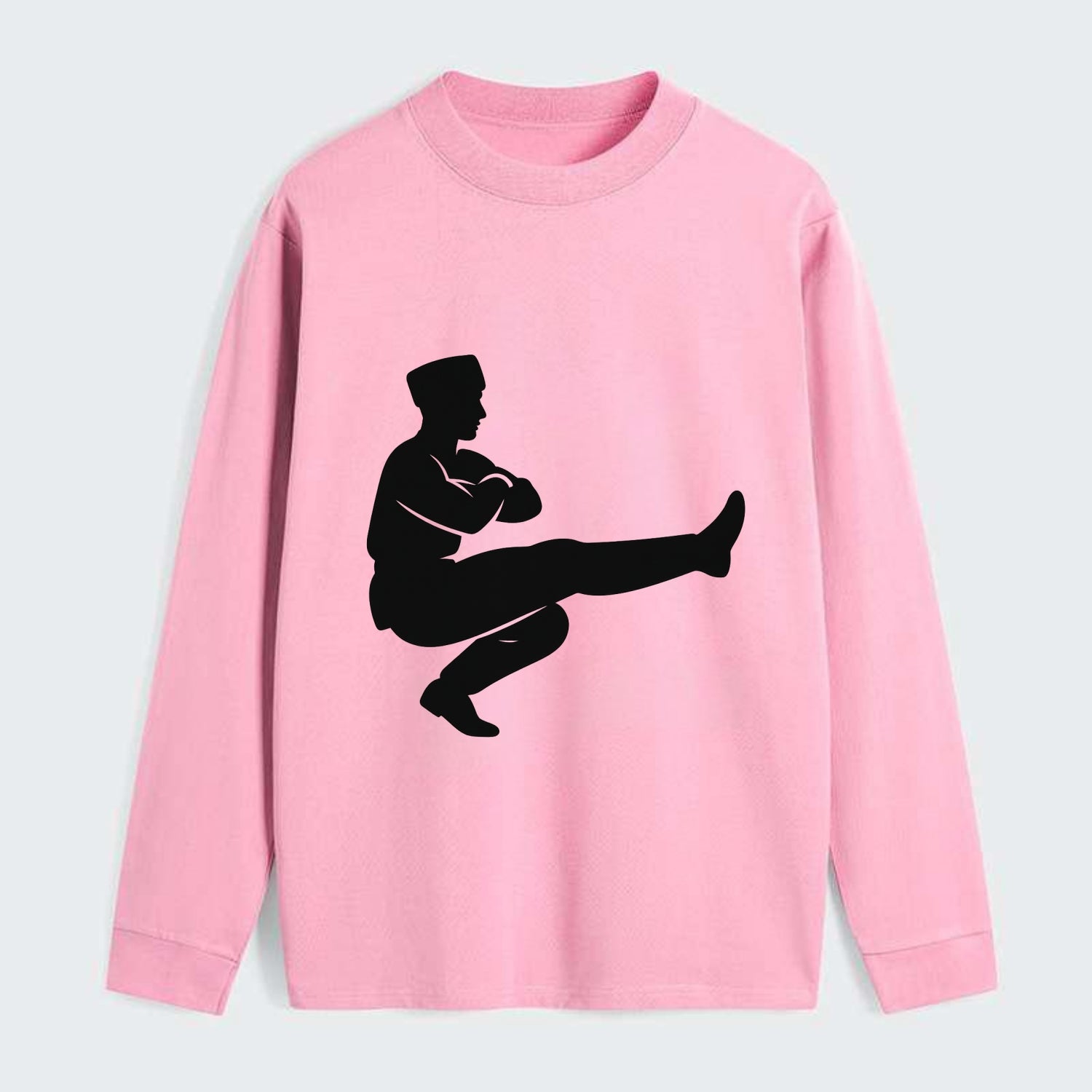 Russian Cossack dancer squat kick - Classic Long Sleeve Shirt - Pink