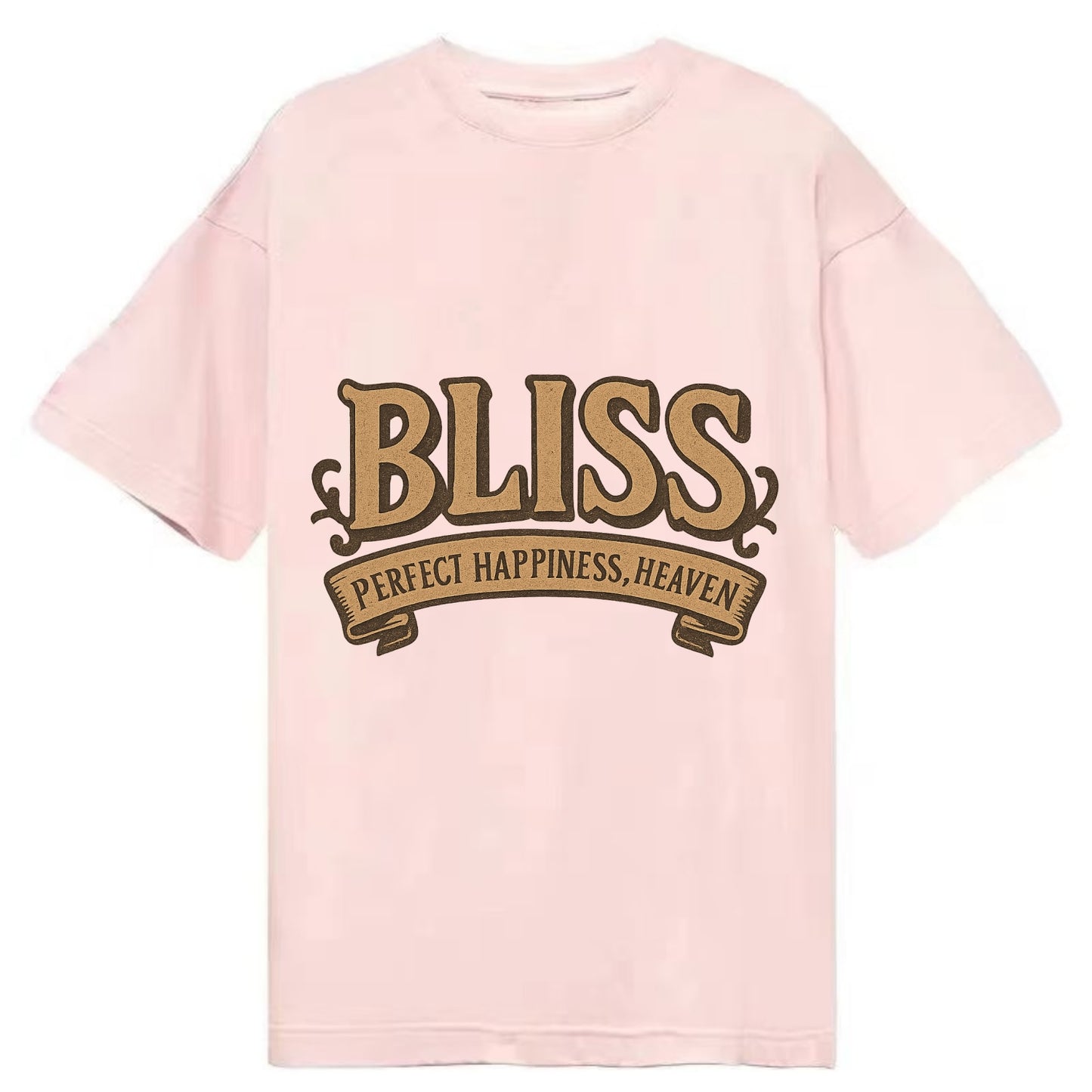 Bold typography design - "BLISS" - perfect happiness, heaven - Classic T-shirt - Pink