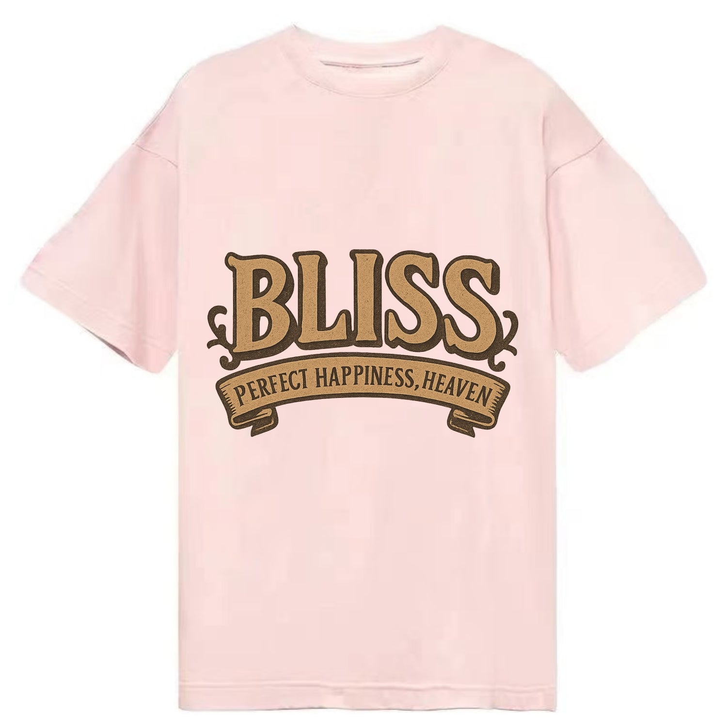 Bold typography design - "BLISS" - perfect happiness, heaven - Classic T-shirt - Pink