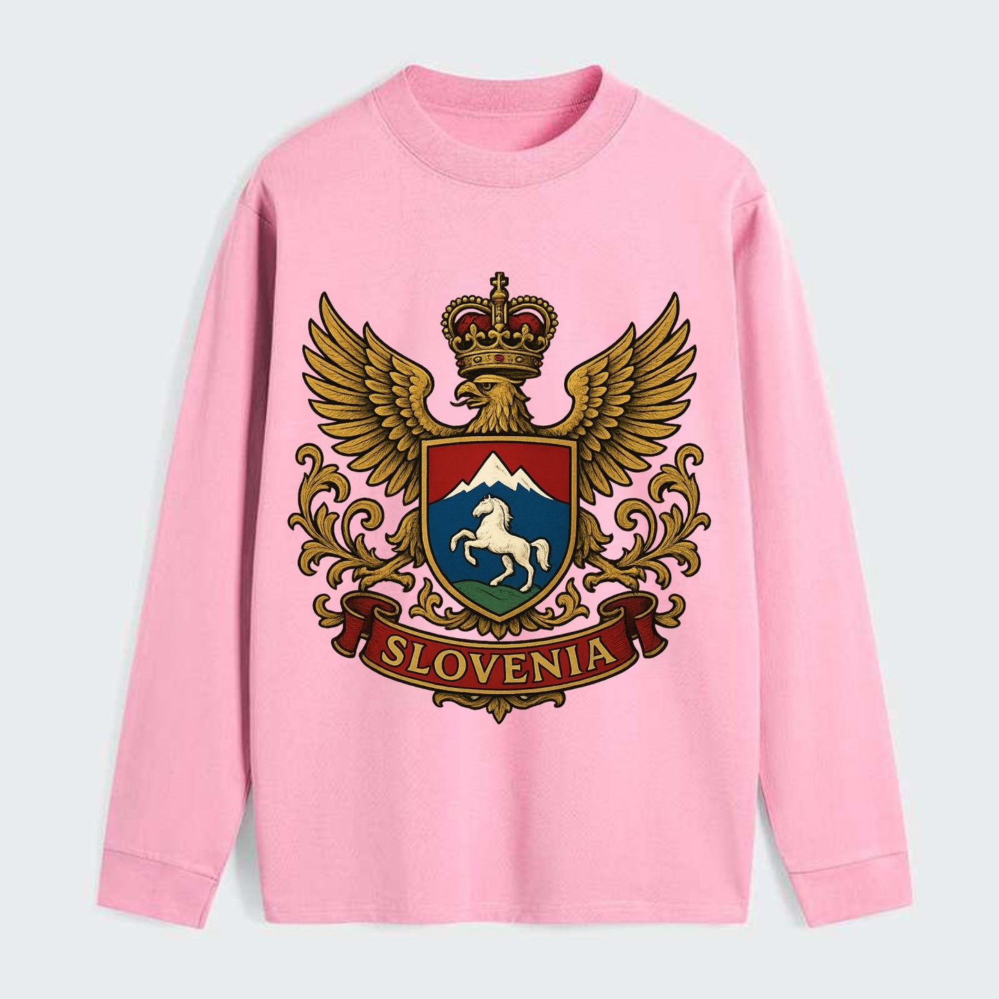 Slovenia Heritage Badge - Classic Long Sleeve Shirt - Pink