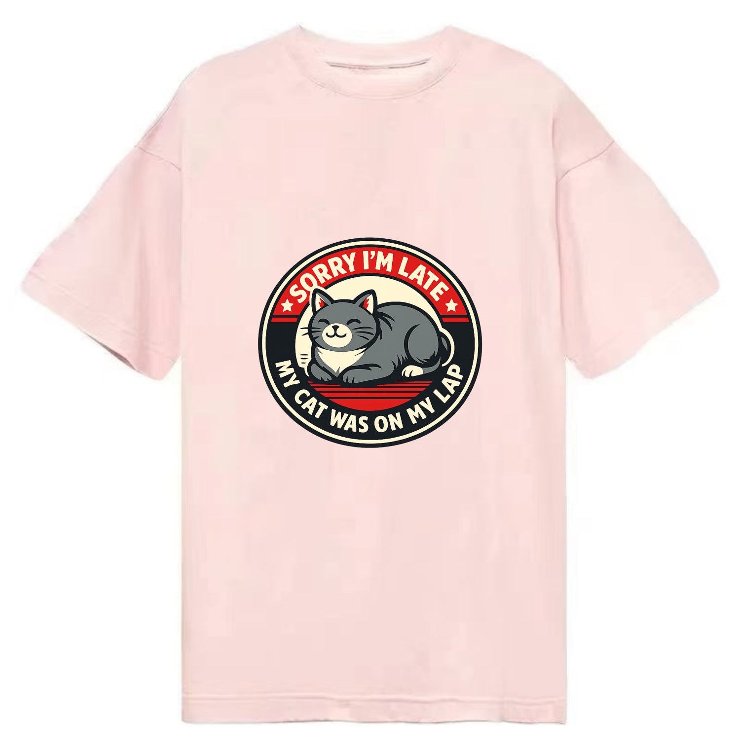 Charming Cat Loaf Excuse Emblem - Classic T-shirt - Pink