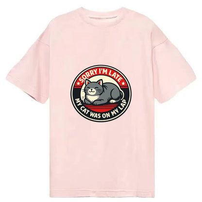 Charming Cat Loaf Excuse Emblem - Classic T-shirt - Pink