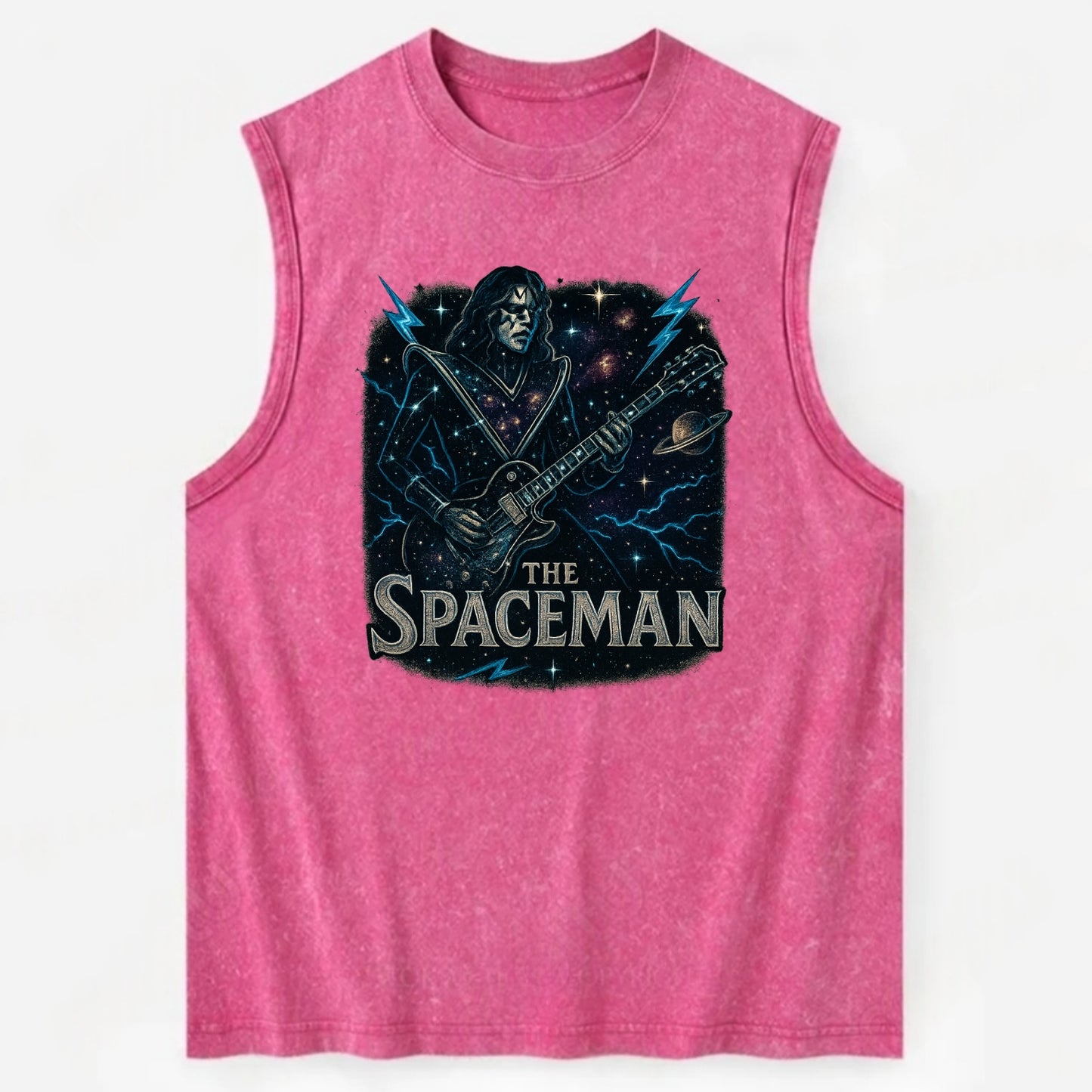 Spaceman Constellation - Vintage Washed Tank - Pink